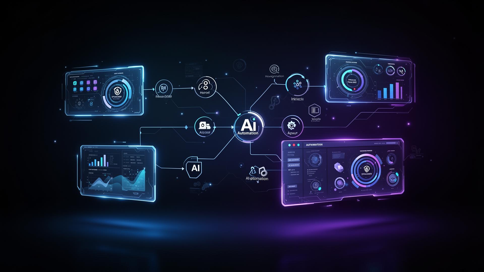 AI automation tools dashboard showing connected workflow systems for building autonomous agents