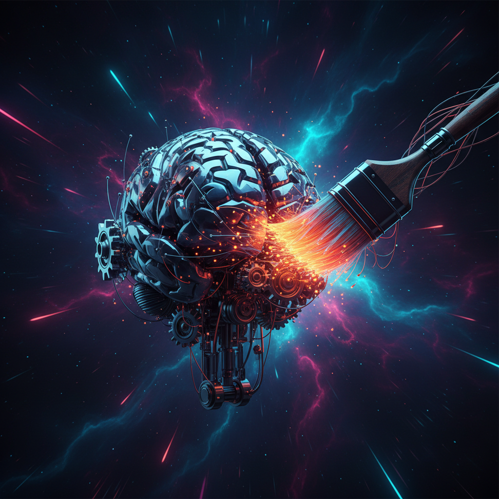 An abstract representation of how to use Stable Diffusion 3 Medium to generate complex and photorealistic AI art.