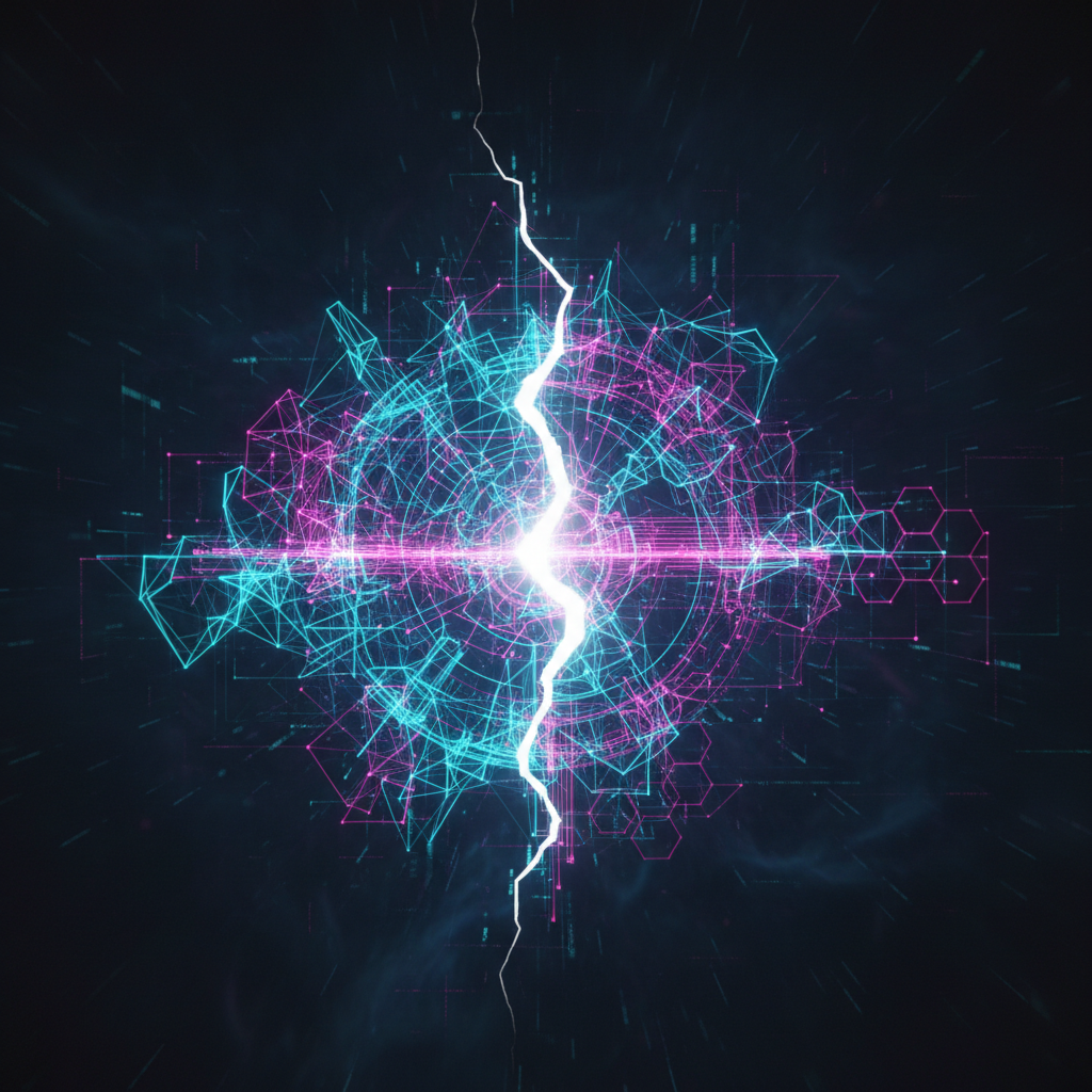 An image representing the OpenAI safety team dissolution controversy, showing a fractured neural network that symbolizes the split between AI capabilities and safety.