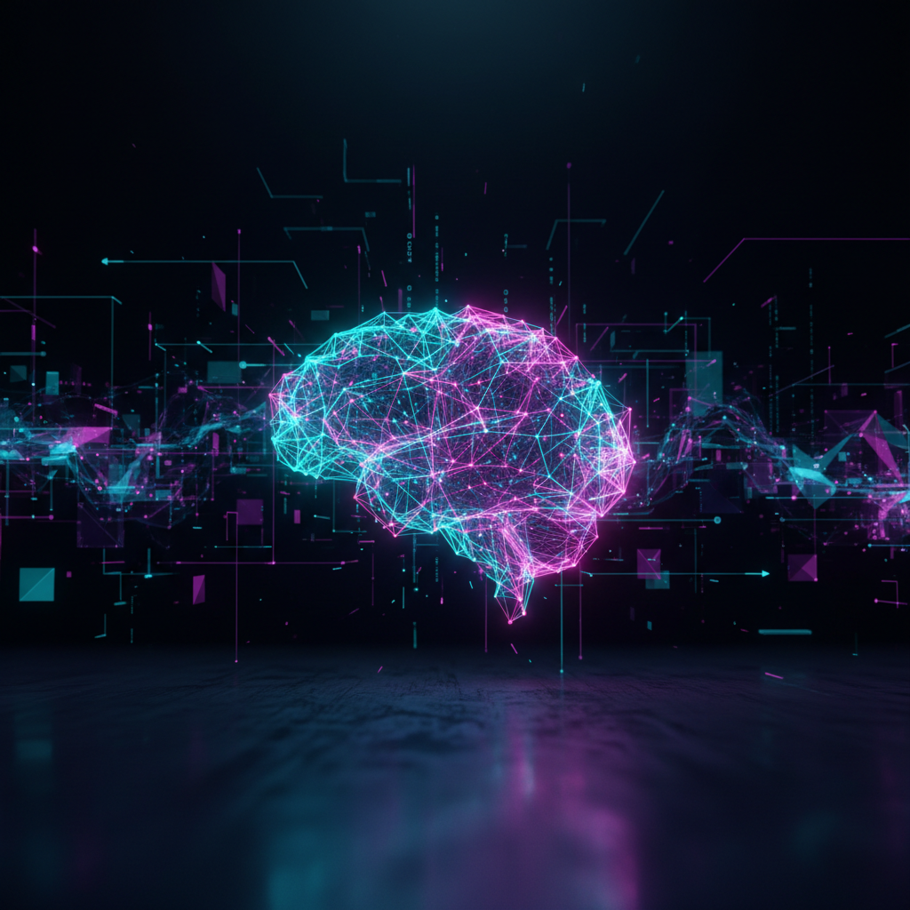 A visual representation of what OpenAI's GPT-4o Mini is, showing a compact and efficient neural network.