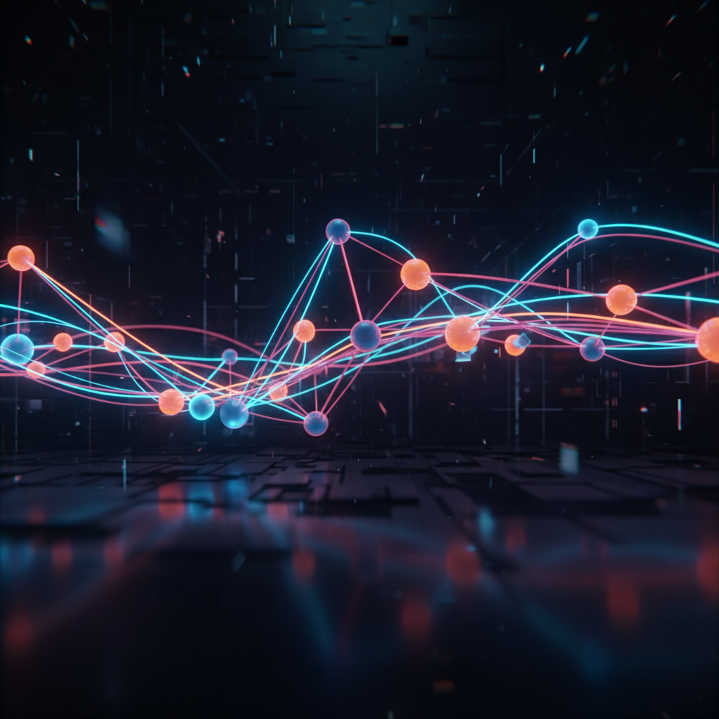An abstract image of a neural network representing what the Claude 3.5 Sonnet model is and how it processes information.