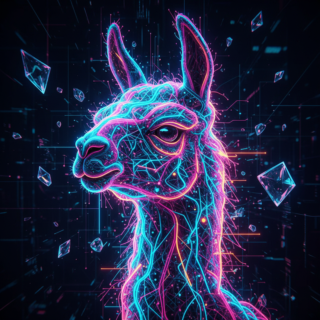 A conceptual image showing the neural network structure of the Llama 3.1 70B model, representing what it is.